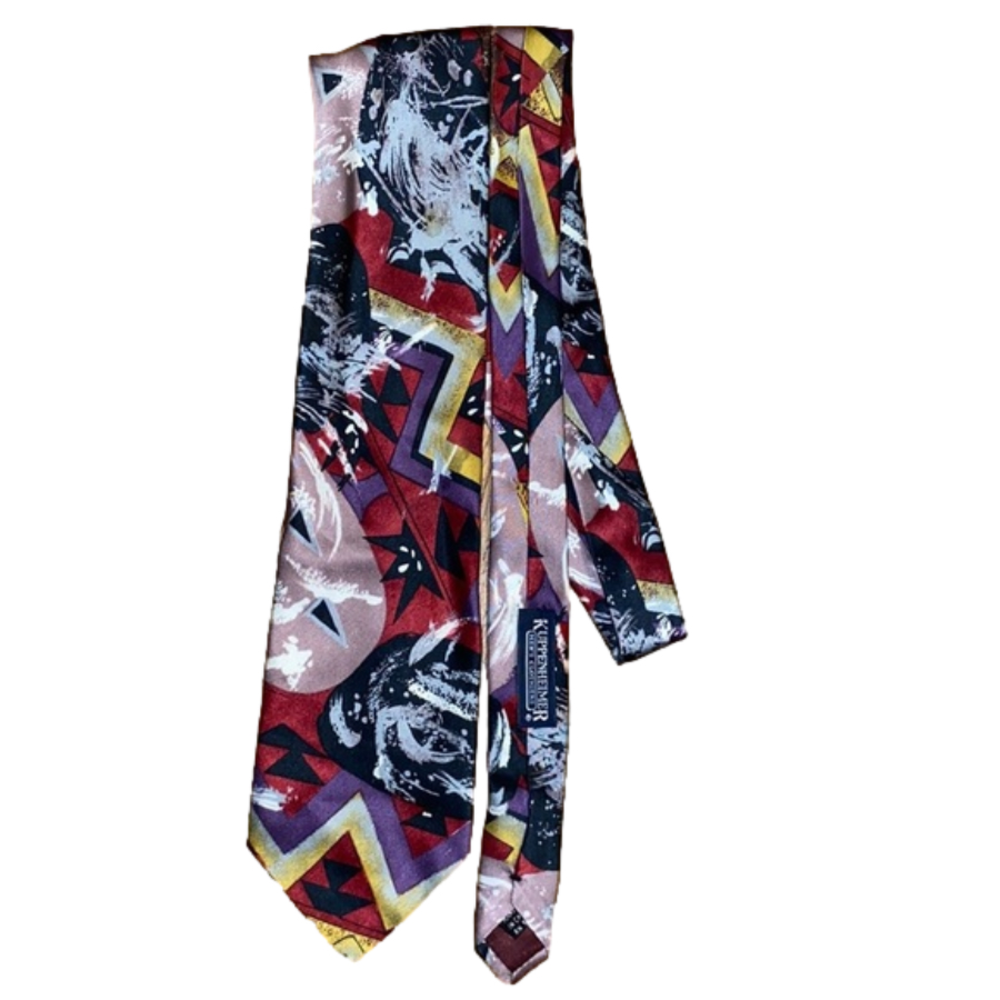 Kuppenheimer silk tie 57” * wild colors *   -bm